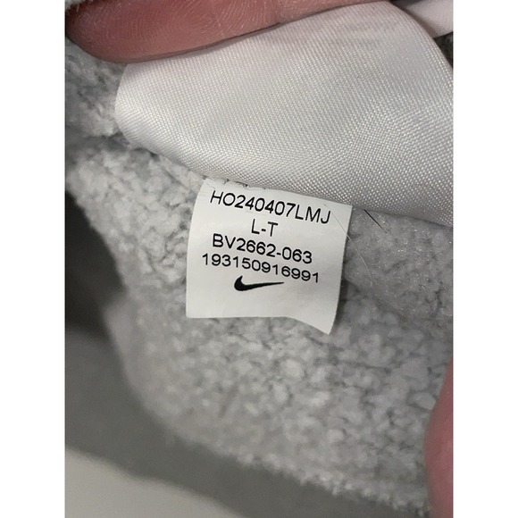 Nike Men's Club Fleece Crew Neck Size Large Tall Heather Grey - Picture 5 of 6